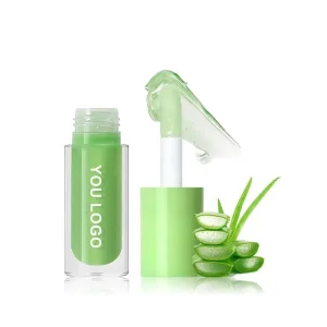 custom logo vegan vera aloe lip care oil non sticky cup vitamin e hydrating lip oil